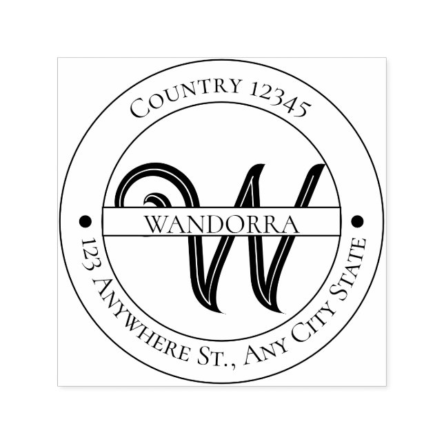 Elegant Monogram Return Address Self-inking Stamp Permastempel (Design)