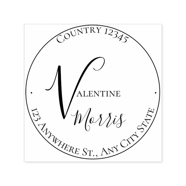 Elegant Monogram Return Address Self-inking Stamp Permastempel (Design)