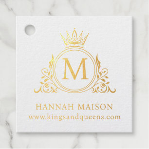 Elegant, Monogram, Royal, Crown, Logo Geschenkanhänger