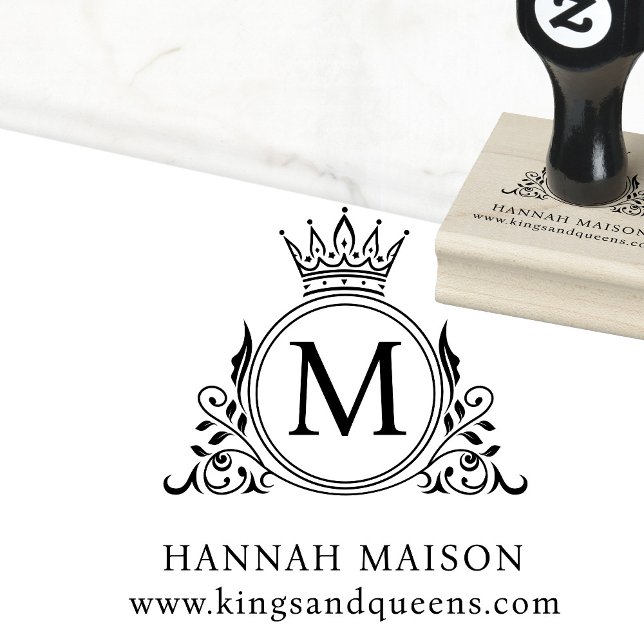 Elegant, Monogram, Royal, Crown, Logo Gummistempel (Von Creator hochgeladen)