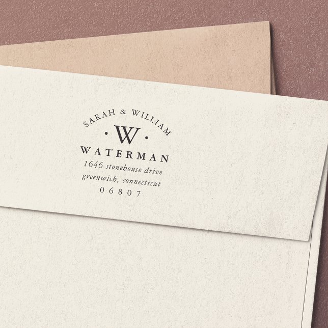 Elegant Monogram | RÜCKSENDEADRESSE Permastempel (Von Creator hochgeladen)