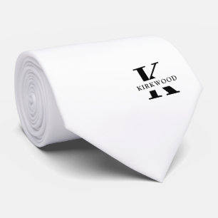 Elegant Monogram SCHWARZ-WEISS Krawatte