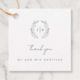Elegant Monogram Simple Wedding Danke Geschenkanhänger