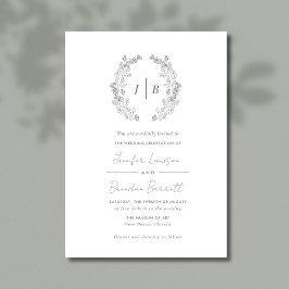 Elegant Monogram Simple Wedding Einladung
