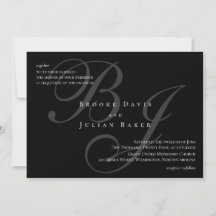 Elegant Monogram Wedding Einladung