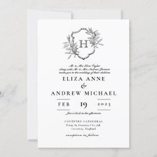 Elegant Monogram Wedding Einladung