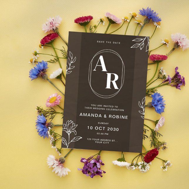 Elegant Monogram Wedding Einladung (Von Creator hochgeladen)