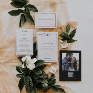 Elegant Monogram Wedding Einladung