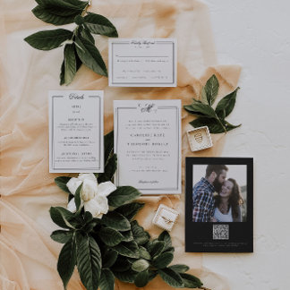 Elegant Monogram Wedding Einladung