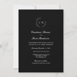 Elegant Monogram Wedding Einladung