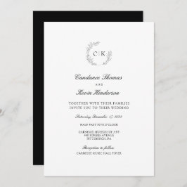Elegant Monogram Wedding Einladung
