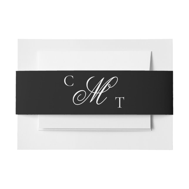 Elegant Monogram Wedding Einladung Einladungsbanderole (Vorderseite Beispiel)