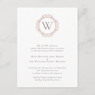 Elegant Monogram Wedding Einladung Postkarte