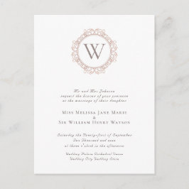 Elegant Monogram Wedding Einladung Postkarte