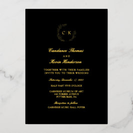Elegant Monogram Wedding Folieneinladung