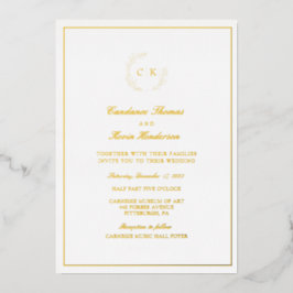 Elegant Monogram Wedding Folieneinladung