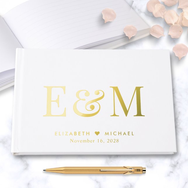 Elegant Monogram Wedding Gästebuch (Von Creator hochgeladen)
