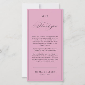 Elegant Monogram Wedding Thank You Card QR Code Dankeskarte