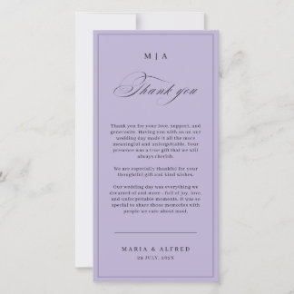Elegant Monogram Wedding Thank You Card QR Code Dankeskarte