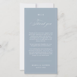 Elegant Monogram Wedding Thank You Card QR Code Dankeskarte