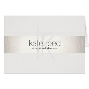 Elegant Monogram White Modern FAUX Silver Striped