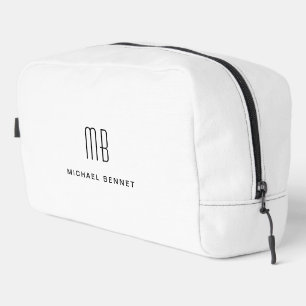 Elegant Monogram White Waschbeutel
