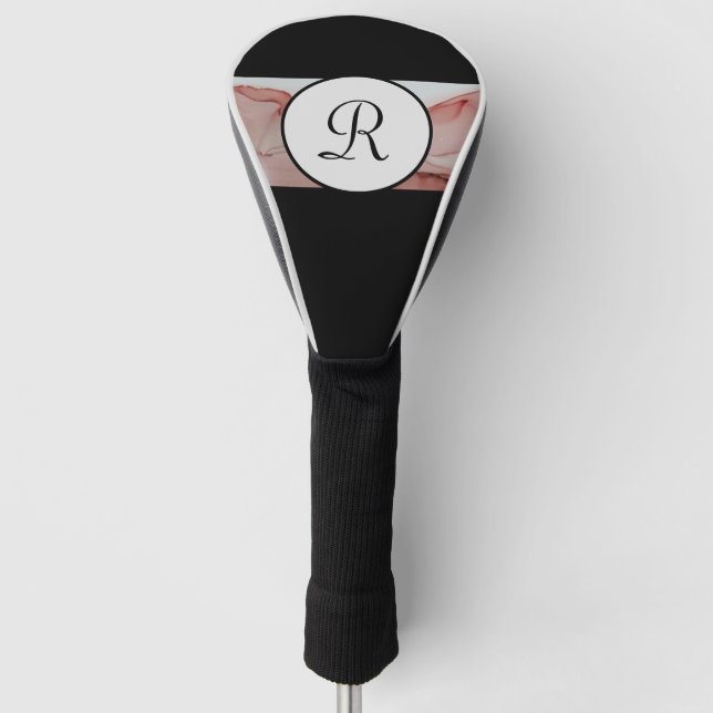 Elegant Monogram Woman's Pink Golf Headcover (Vorderseite)