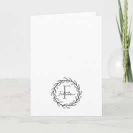 Elegant Monogram Wreath – Personalized Initial Dankeskarte