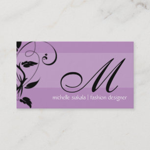 elegant; Monogramm blühen Visitenkarte