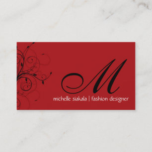 elegant; Monogramm blühen Visitenkarte