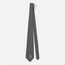 Elegant Monogramm Grau | Weiß Krawatte