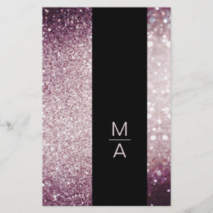 Elegant Monogramm Silber Lila Flyer