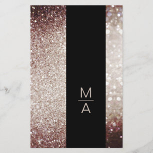 Elegant Monogramm Silber Rost Flyer