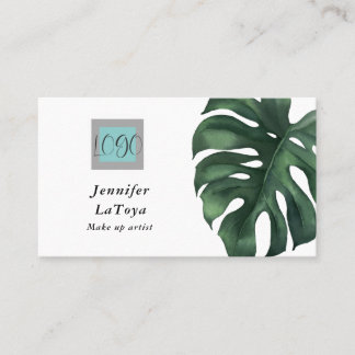 Elegant Monstera Logo  Visitenkarte