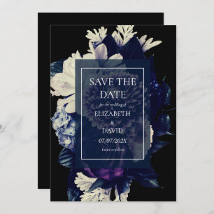 Elegant Moody Dark Floral Wedding Save The Date