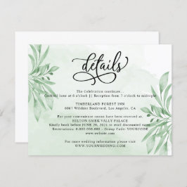Elegant Moody Eucalyptus Greenerity Wedding Detail Begleitkarte