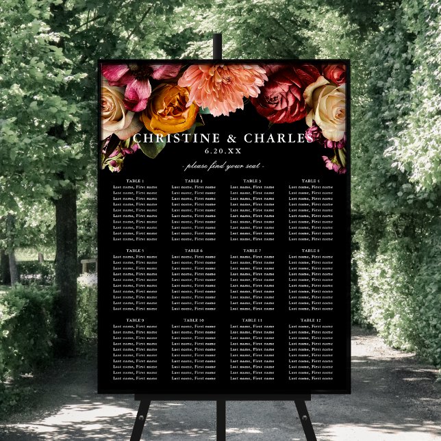 Elegant + Moody Floral Wedding Chart Poster (Von Creator hochgeladen)