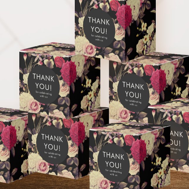 Elegant Moody Floral Wedding Thank You Geschenkschachtel (Set of beautiful floral favor boxes to thank wedding guests.)