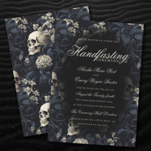 Elegant Moody Gothic Floral Skulls Handfasting