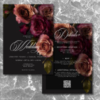 Elegant Moody Rust & Burgund zweiseitig floral