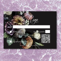 Elegant Moody Twilight Mled Floral QR Code