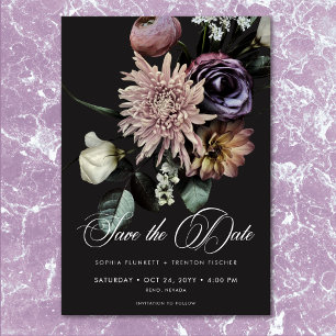 Elegant Moody Twilight Mled Floral Wedding Save The Date