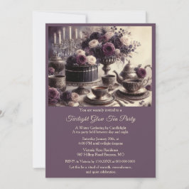 Elegant Moody Twilight Winter Tea Party Invitation Einladung