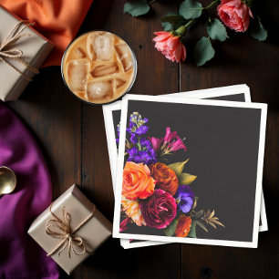 Elegant Moody Vibrant Harvest Blumendusche Serviette