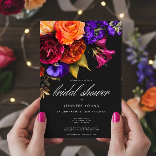 Elegant Moody Vibrant Harvest Brautparty Einladung (Elegant Moody Vibrant Harvest Bridal Shower Invitation)