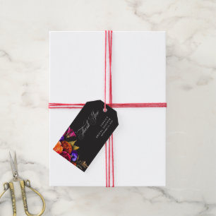 Elegant Moody Vibrant Harvest Floral Brautparty Geschenkanhänger
