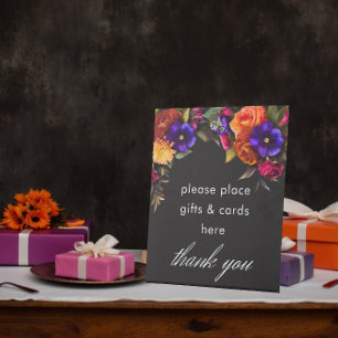 Elegant Moody Vibrant Harvest Floral Wedding Sockelschild
