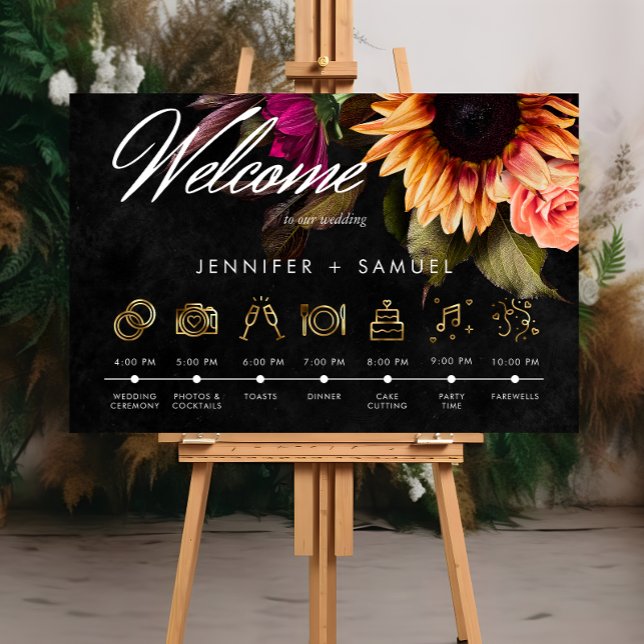 Elegant Moody Vibrant Sunset Blumenorden Poster (Von Creator hochgeladen)