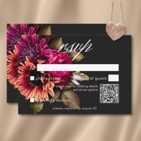 Elegant Moody Vibrant Sunset Floral QR Code