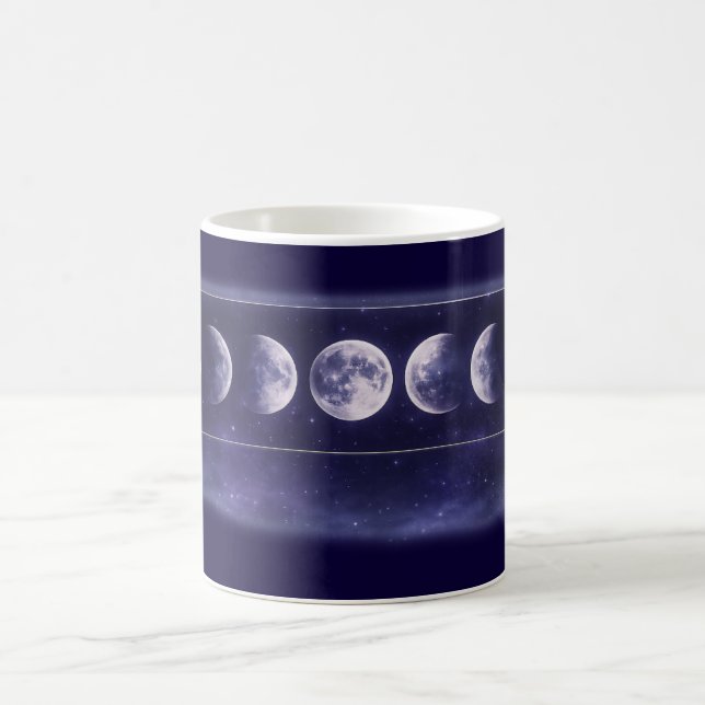 Elegant Moon Phases Galaxy Pattern Coffee Mug Kaffeetasse (Mittel)